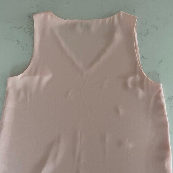 Aritzia Babaton Sleeveless V Neck Lined Polyester Tan Top Soft Pink Sz S - Picture 8 of 13